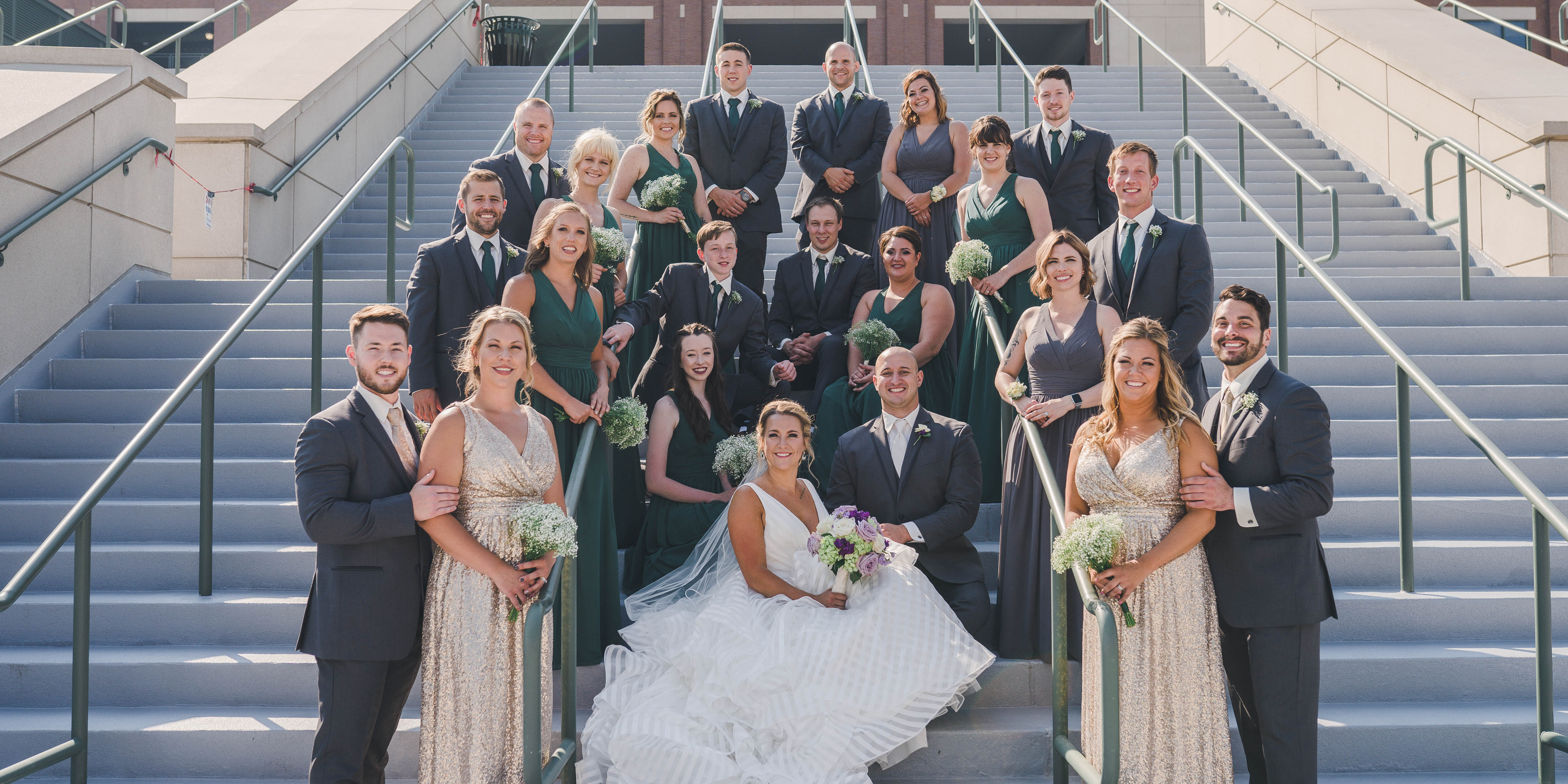 wedding party at Packers stadium