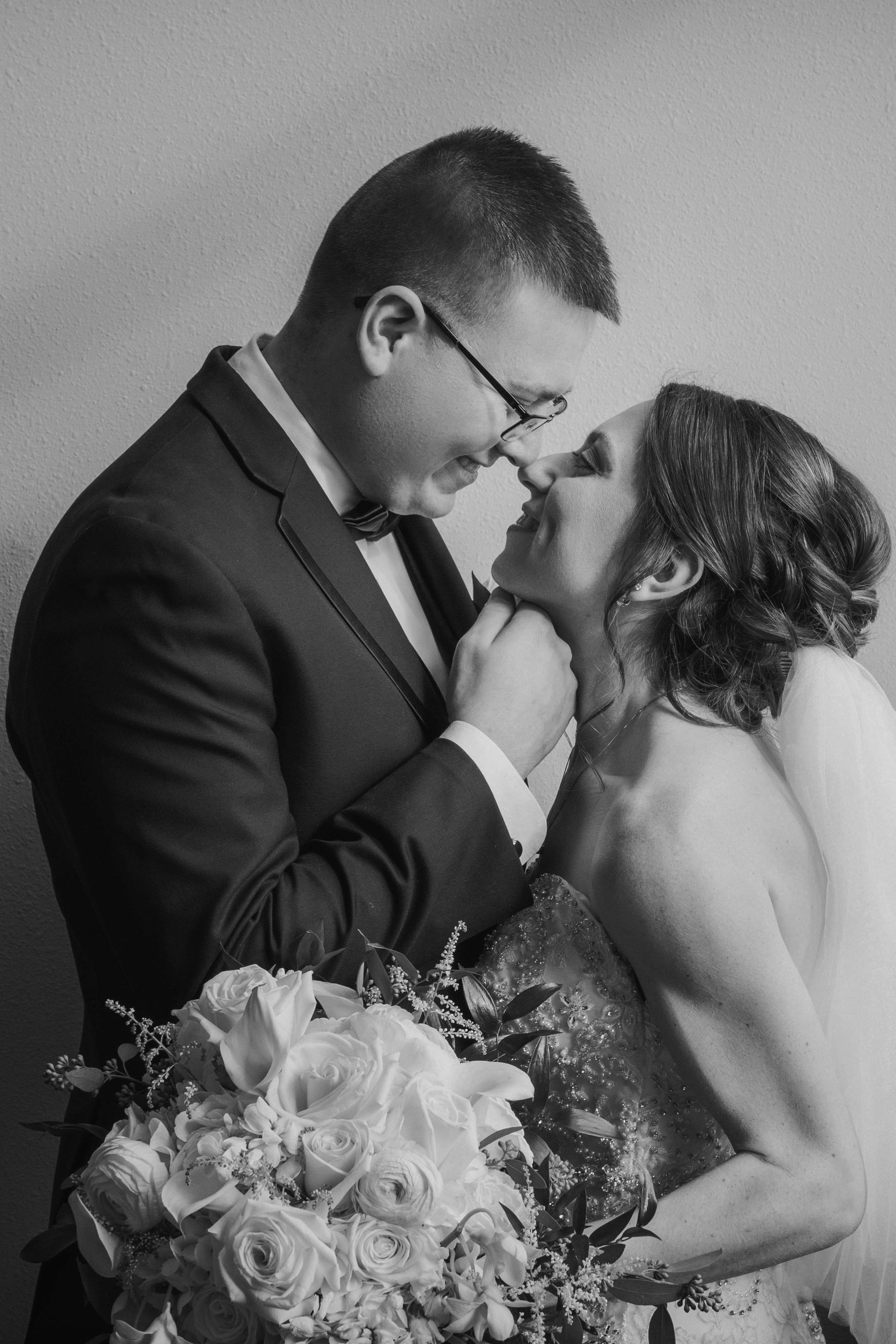 black and white groom and bride
