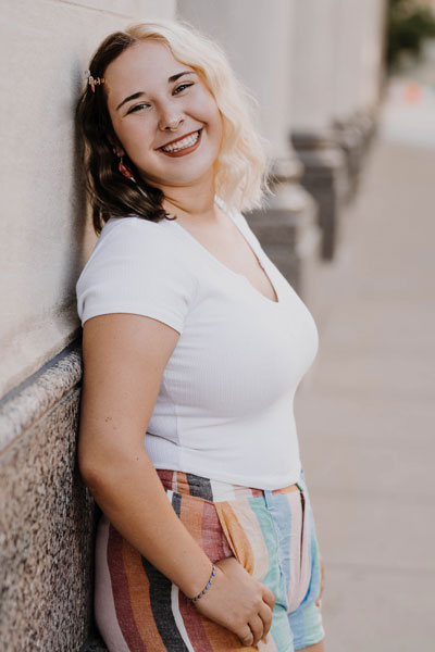 colorful downtown senior photo