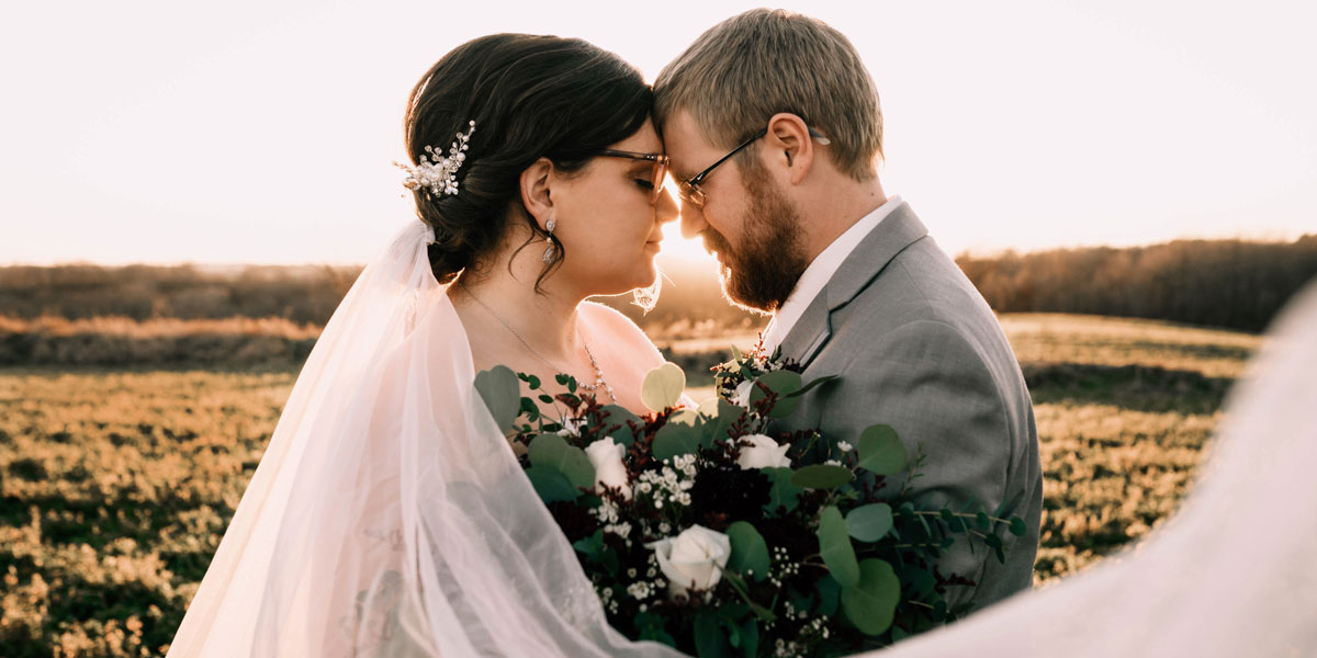 sunset wedding picture